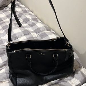 Beautiful black Kate spade shoulder bag with dual zipper